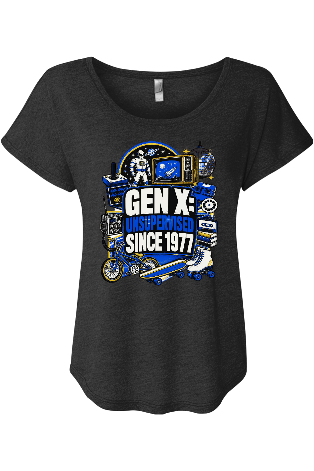 GEN X UNSUPERVISED SINCE 1977 Women's Triblend Dolman Tee