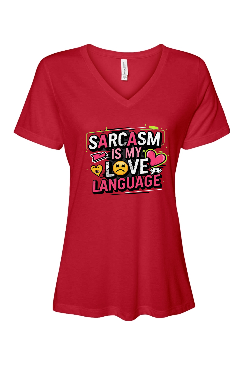 Relaxed Fit Women's V-Neck T-Shirt - Sarcasm Love Language