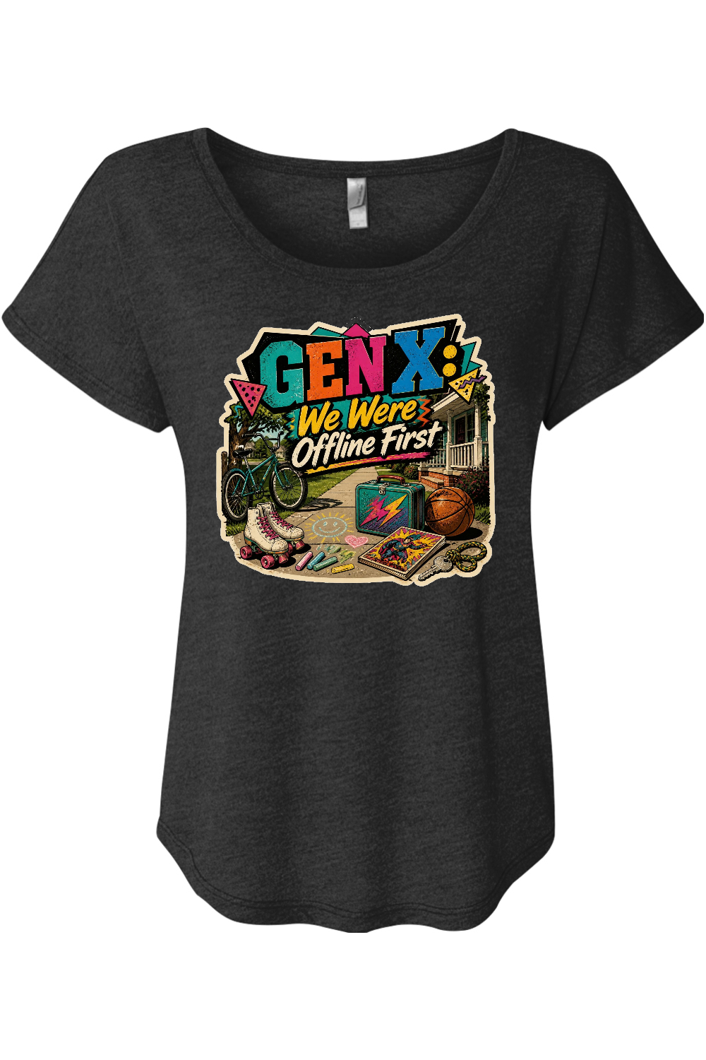 GEN X We Were Offline First Women's Triblend Dolman Tee