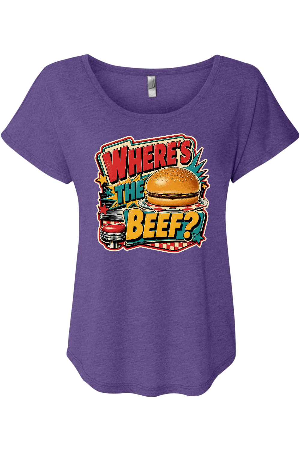 WHERE’S THE BEEF Women's Triblend Dolman Tee