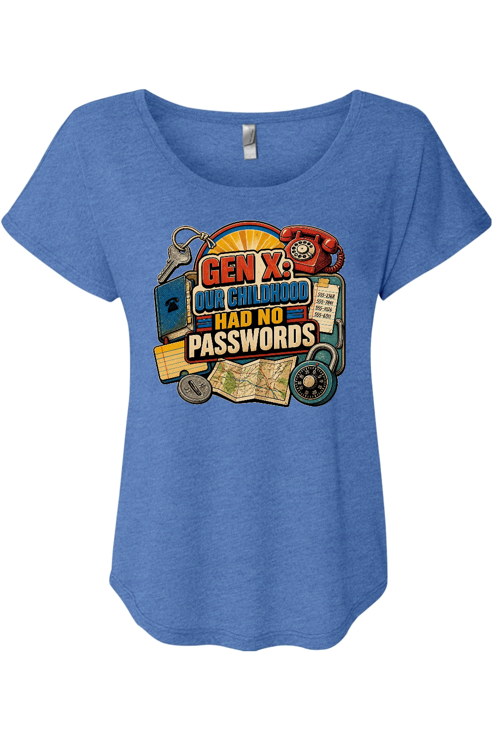 GEN X OUR CHILDHOOD HAD NO PASSWORDS Women's Triblend Dolman Tee