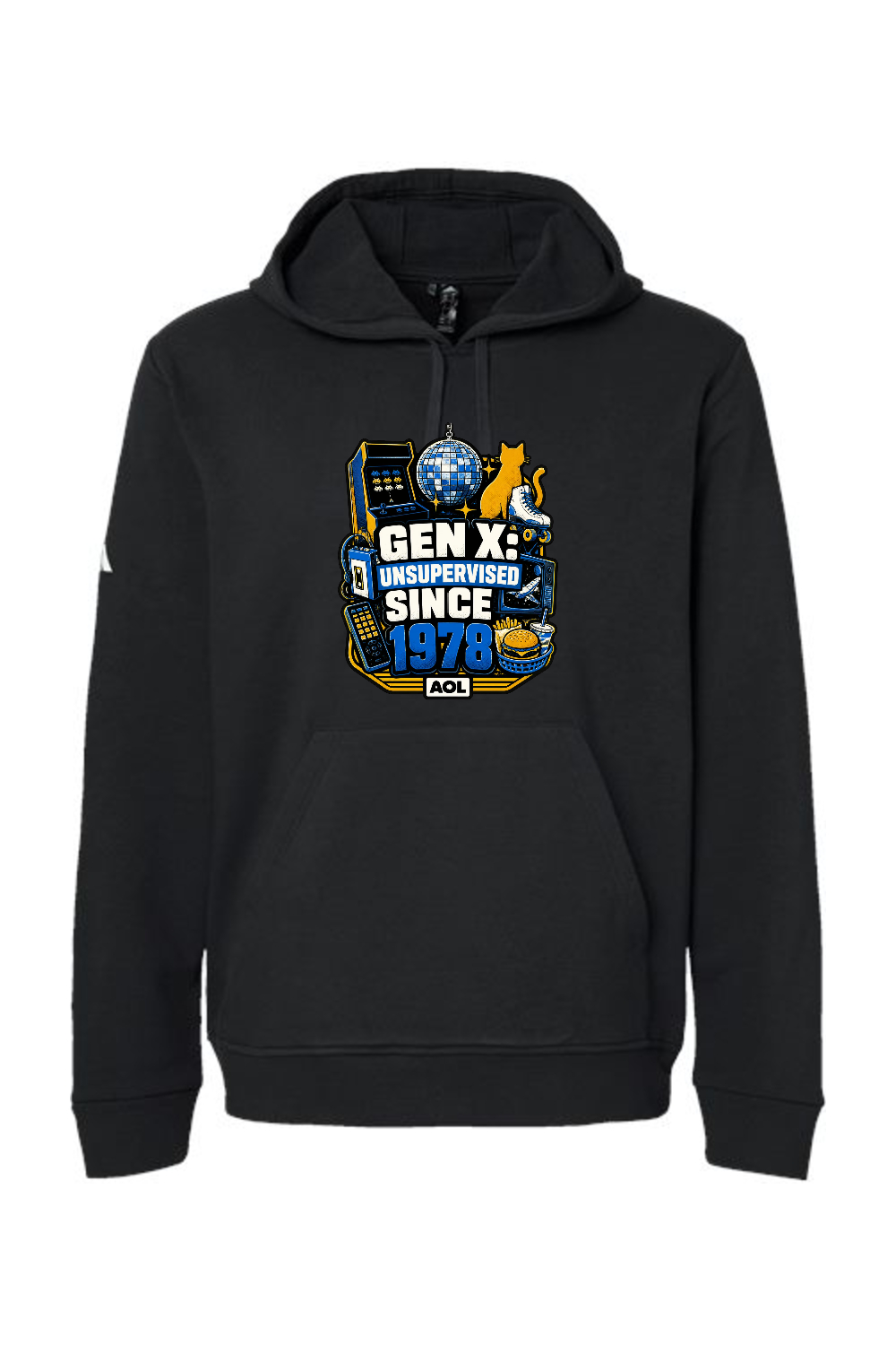 Adidas Fleece Hooded Sweatshirt: GEN X UNSUPERVISED SINCE 1978