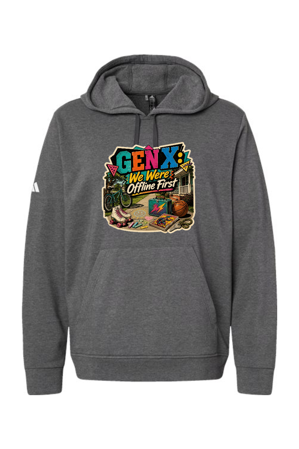 Adidas Fleece Hooded Sweatshirt: GEN X We Were Offline First