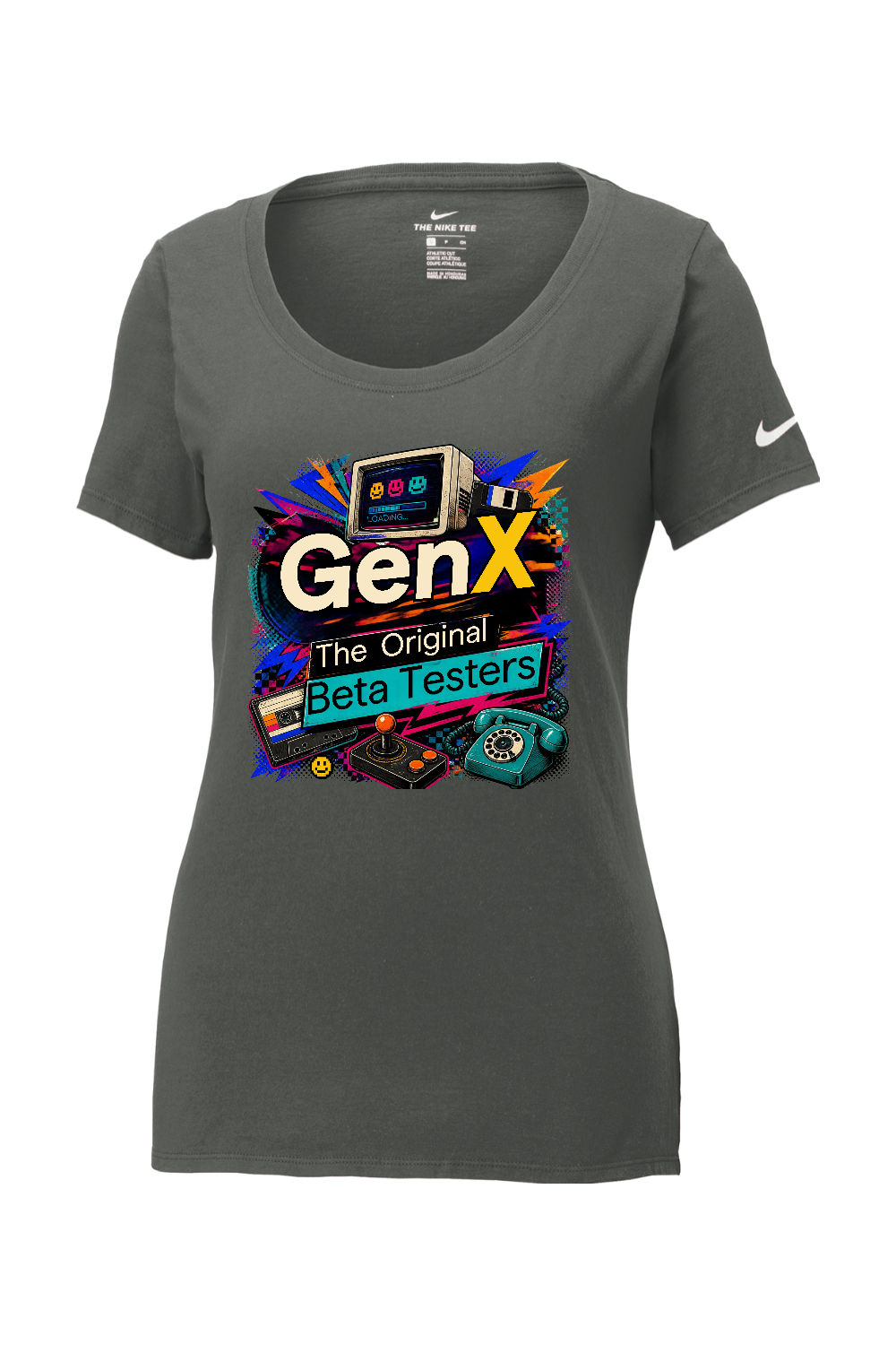 Nike Ladies Core Cotton Scoop Neck Tee: Gen X The Original Beta Testers