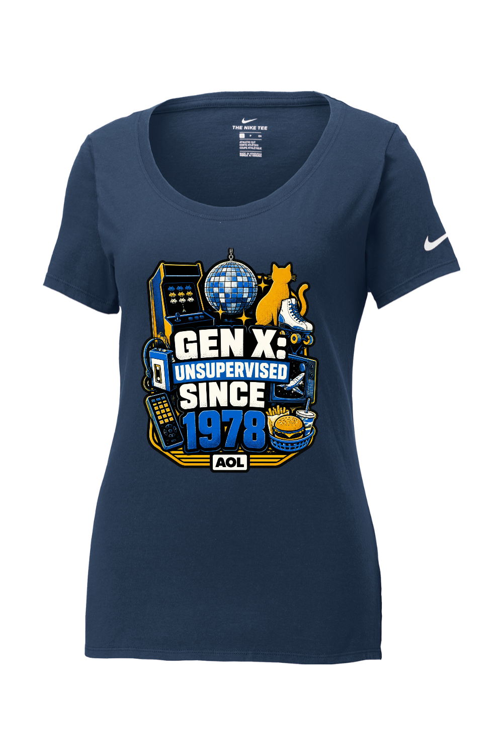 Nike Ladies Core Cotton Scoop Neck Tee: GEN X UNSUPERVISED SINCE 1978