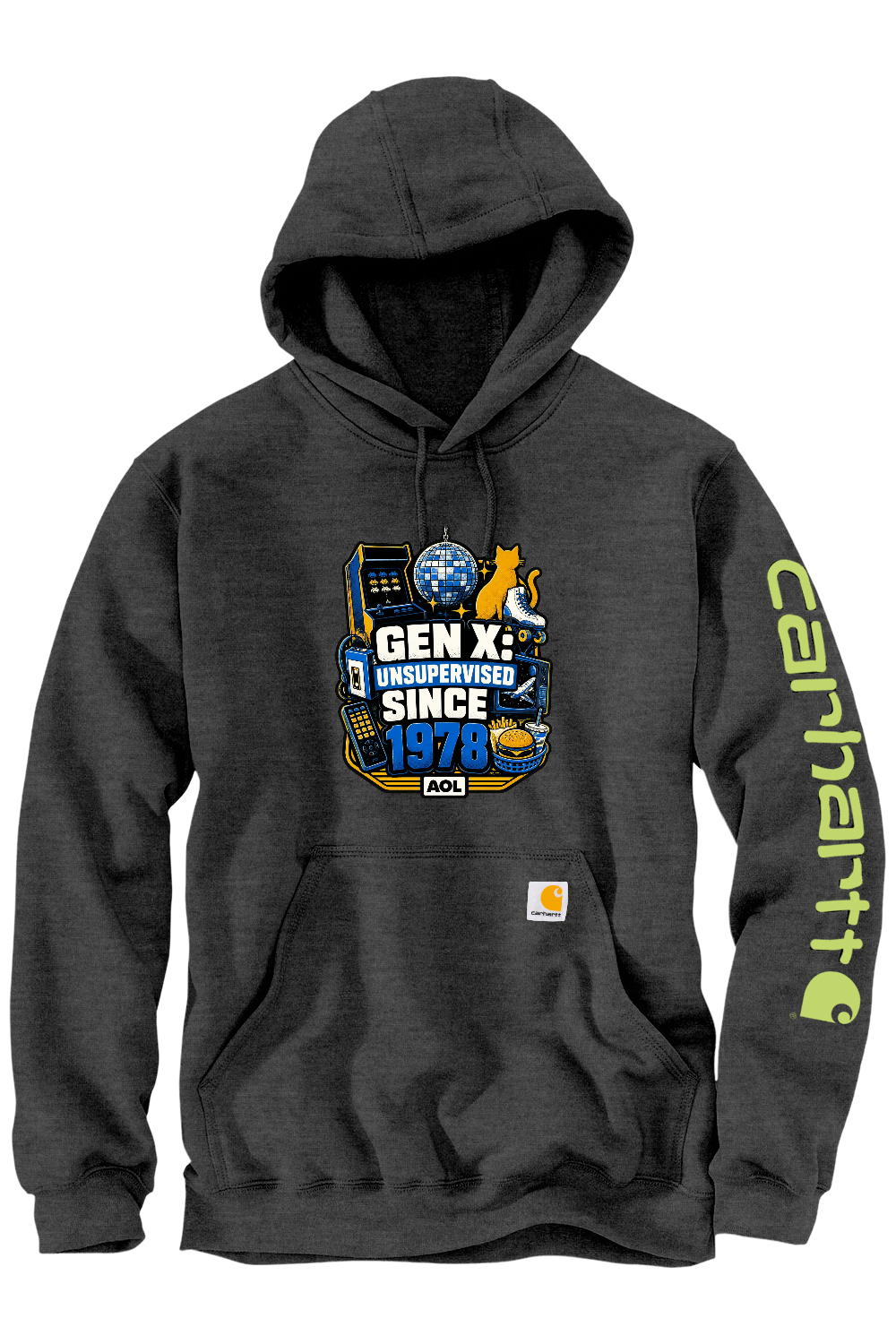 Carhartt Midweight Hooded Sweatshirt: GEN X Unsupervised Since 1978