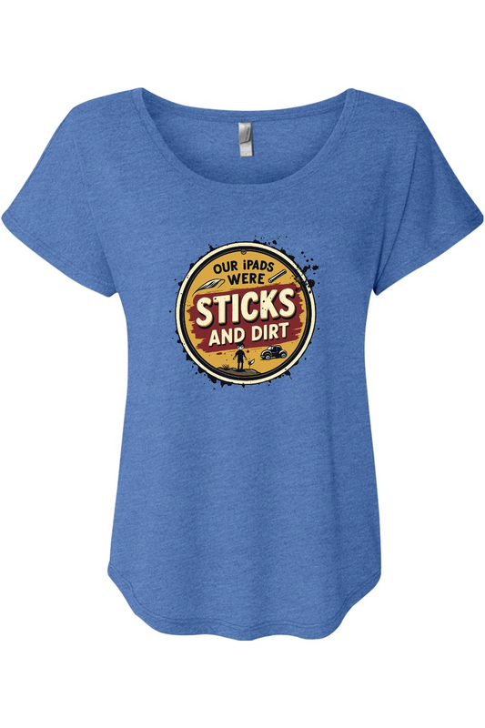 Sticks and Dirt Women's Triblend Dolman Tee
