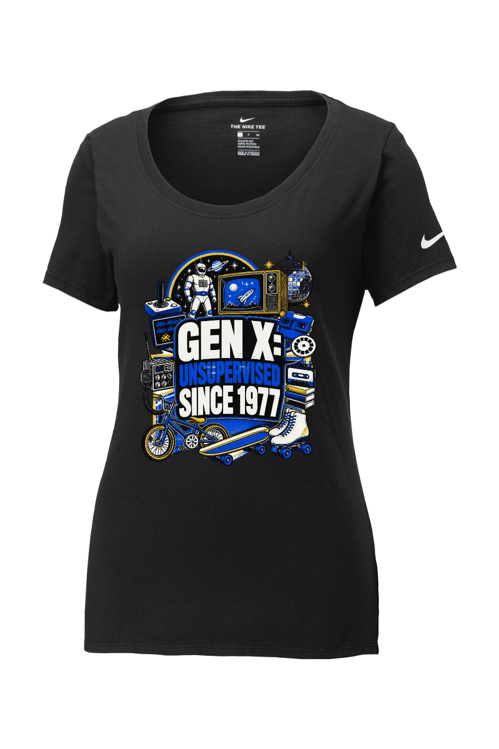 Nike Ladies Core Cotton Scoop Neck Tee: GEN X UNSUPERVISED SINCE 1977