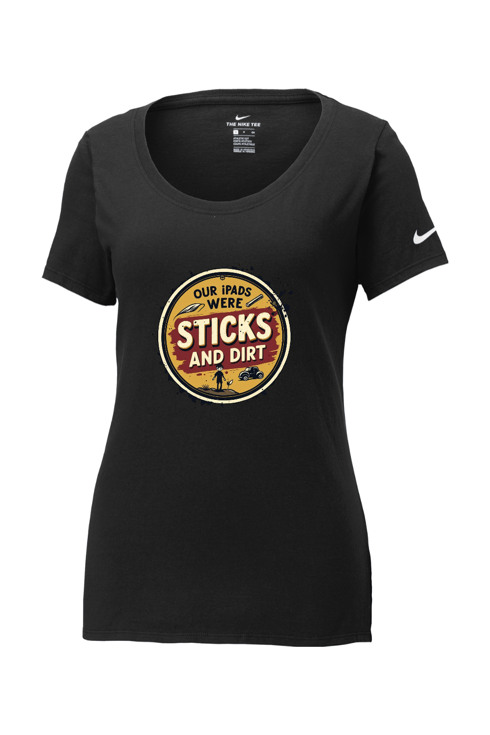 Nike Ladies Core Cotton Scoop Neck Tee: Sticks and Dirt