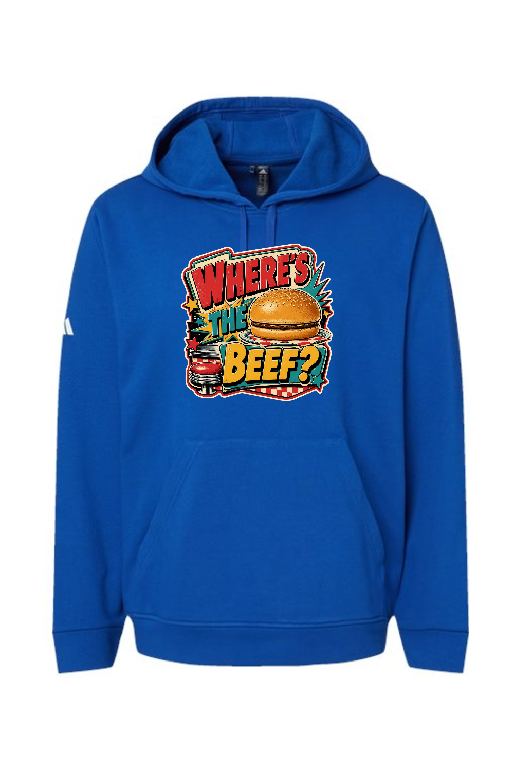 Adidas Fleece Hooded Sweatshirt: WHERE’S THE BEEF