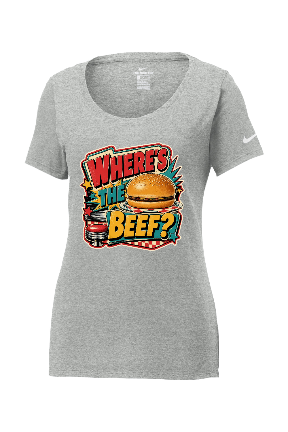 Nike Ladies Core Cotton Scoop Neck Tee: WHERE’S THE BEEF
