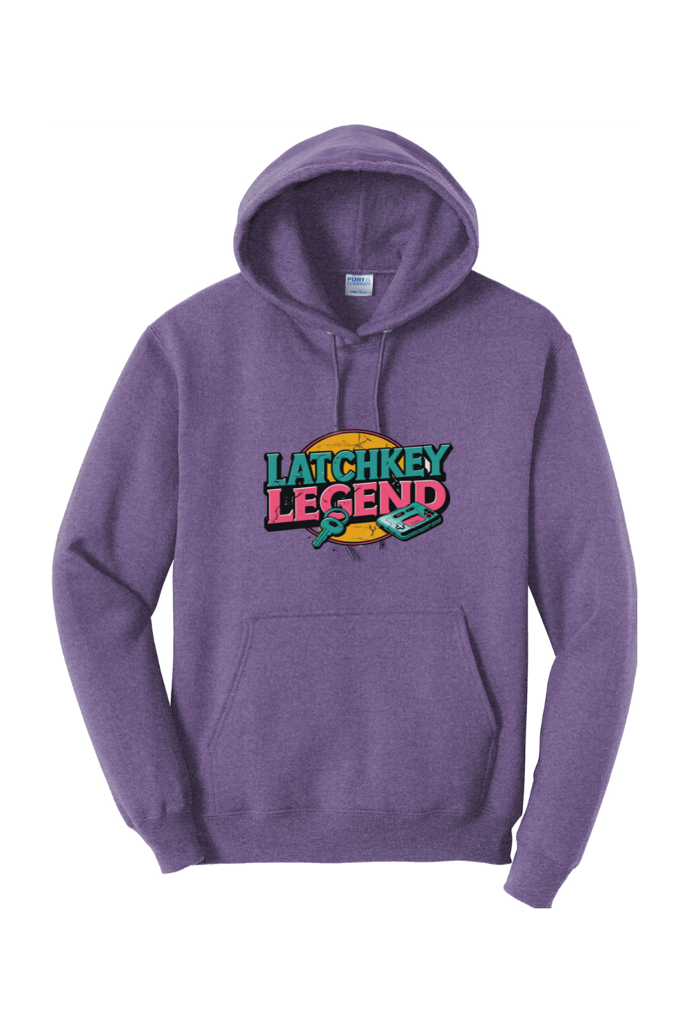 Fleece Pullover Hoodie - Vintage Wordmark Logo for Latchkey Legend
