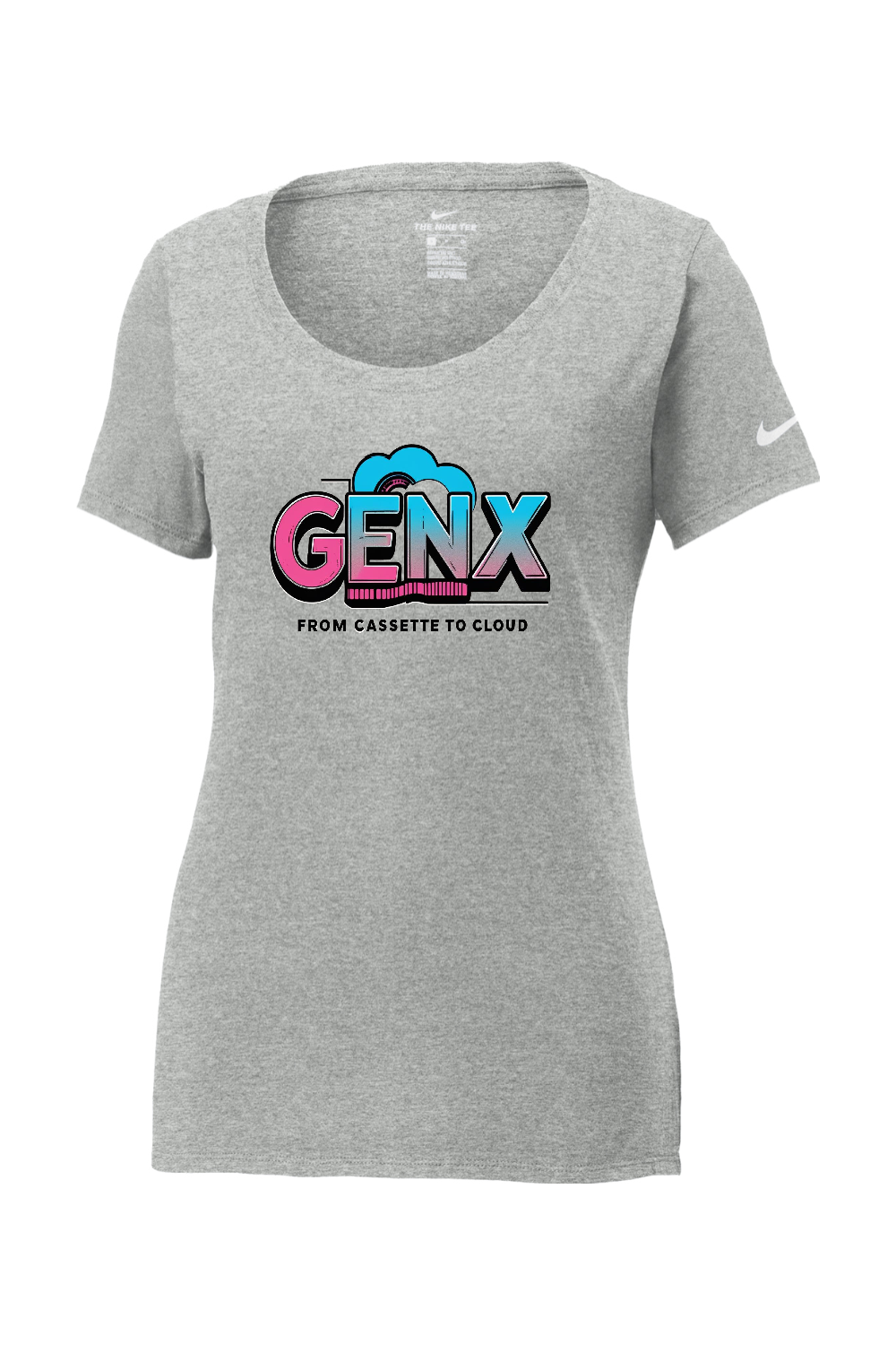 Nike Ladies Core Cotton Scoop Neck Tee: GENX-From Cassette To Cloud