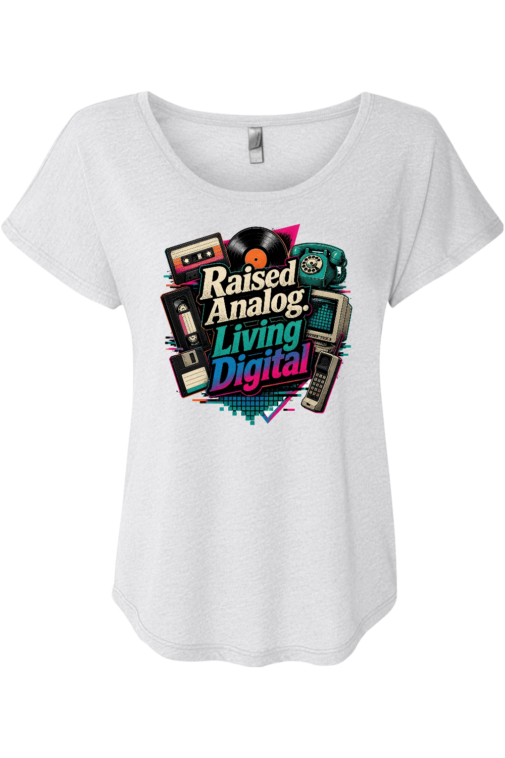 Raised Analog. Living Digital Women's Triblend Dolman Tee