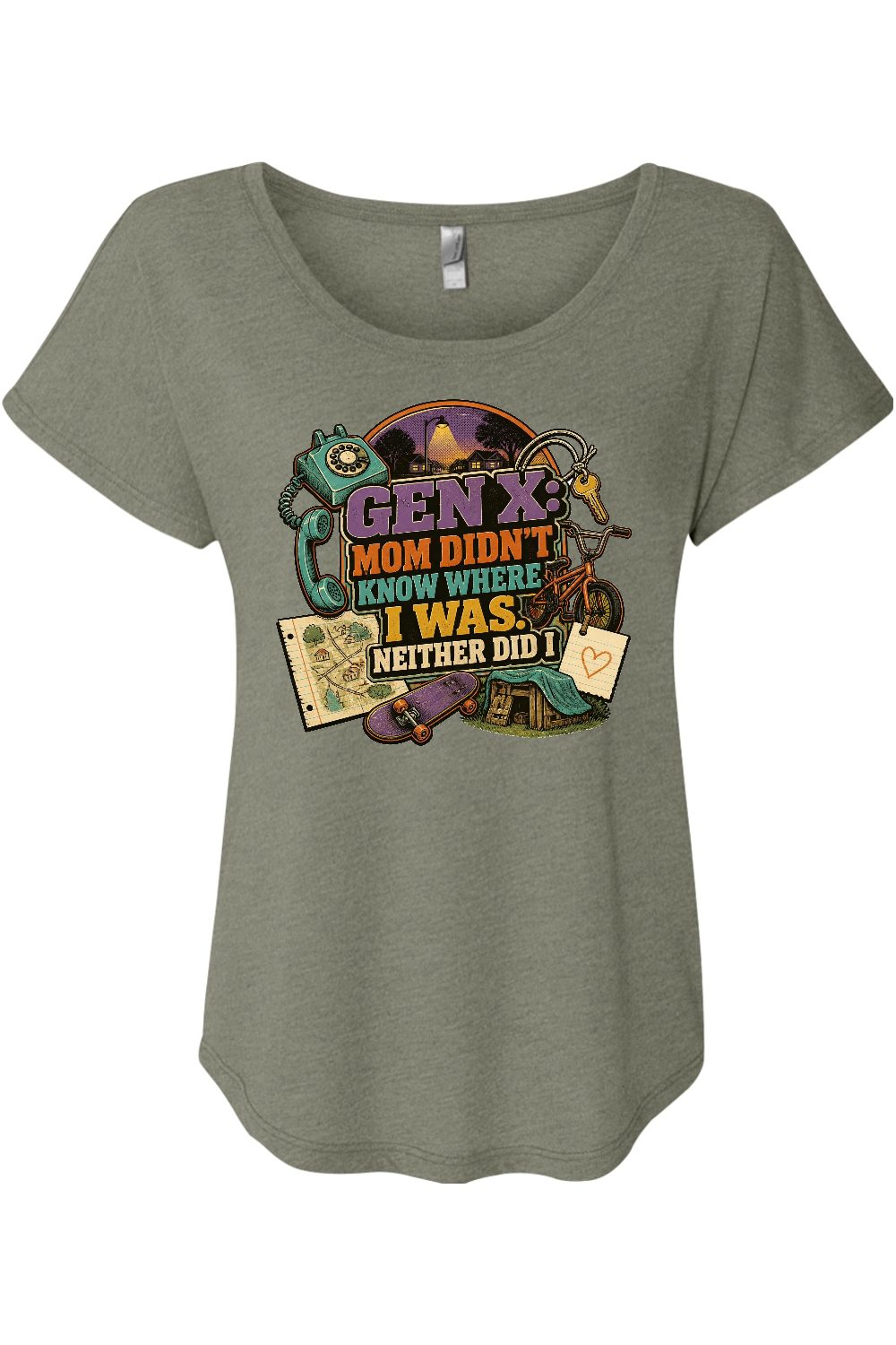 GEN X MOM DIDN’T KNOW WHERE I WAS. NEITHER DID I Women's Triblend Dolman Tee