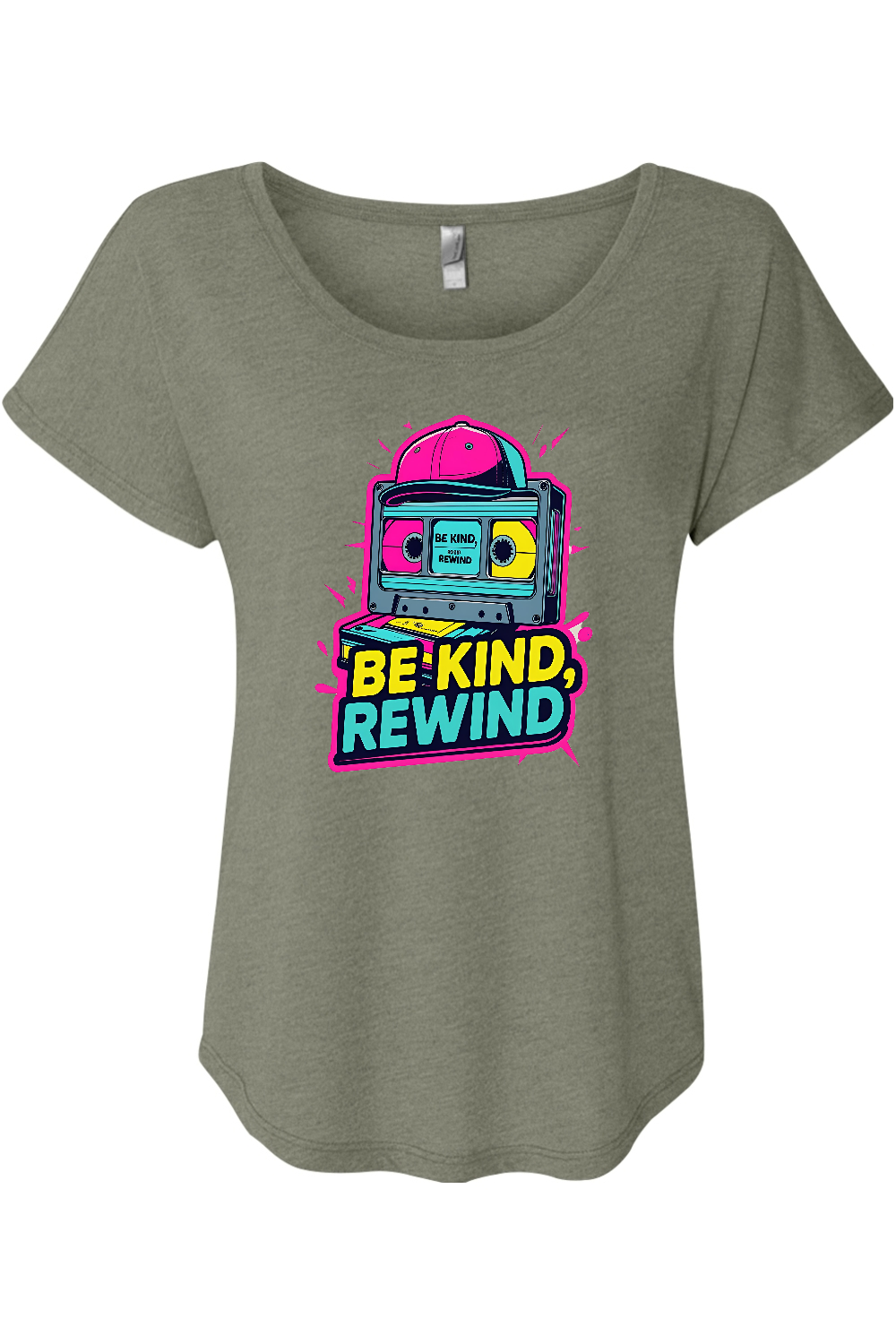 Be Kind Rewind Women's Triblend Dolman Tee