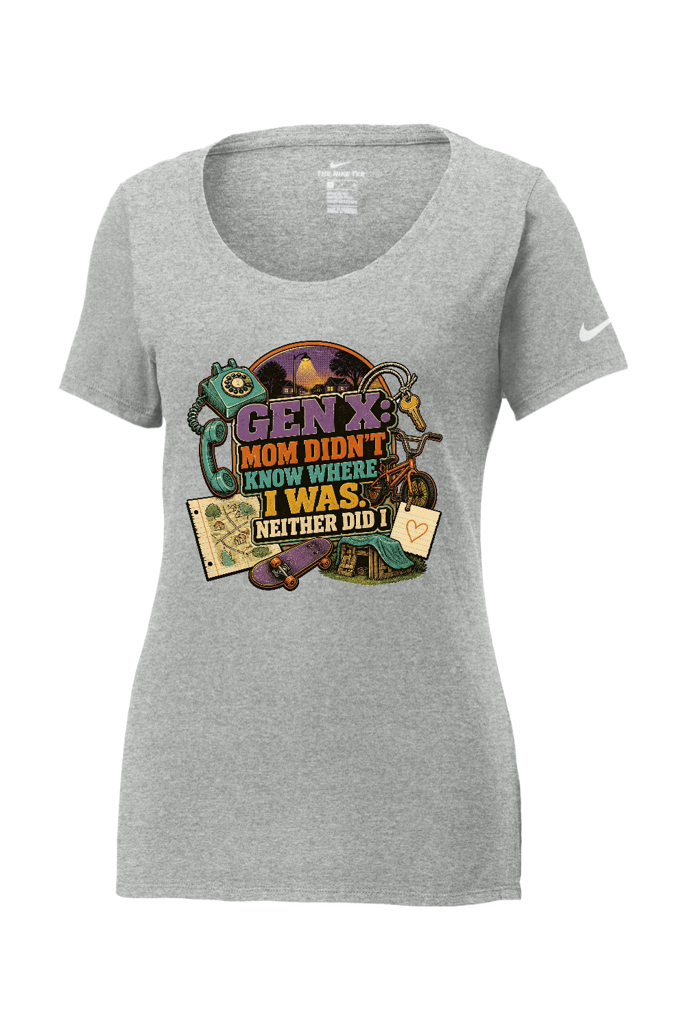 Nike Ladies Core Cotton Scoop Neck Tee: GEN X Mom Didn't Know Where I was. Neither Did I
