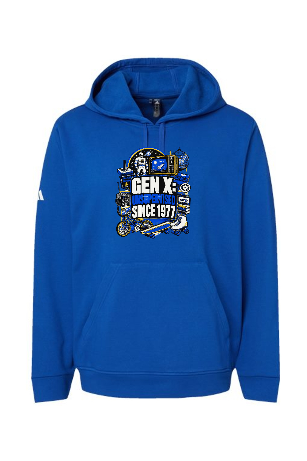 Adidas Fleece Hooded Sweatshirt: GEN X UNSUPERVISED SINCE 1977