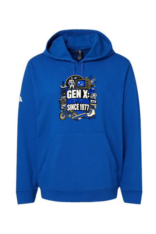 Adidas Fleece Hooded Sweatshirt: GEN X UNSUPERVISED SINCE 1977
