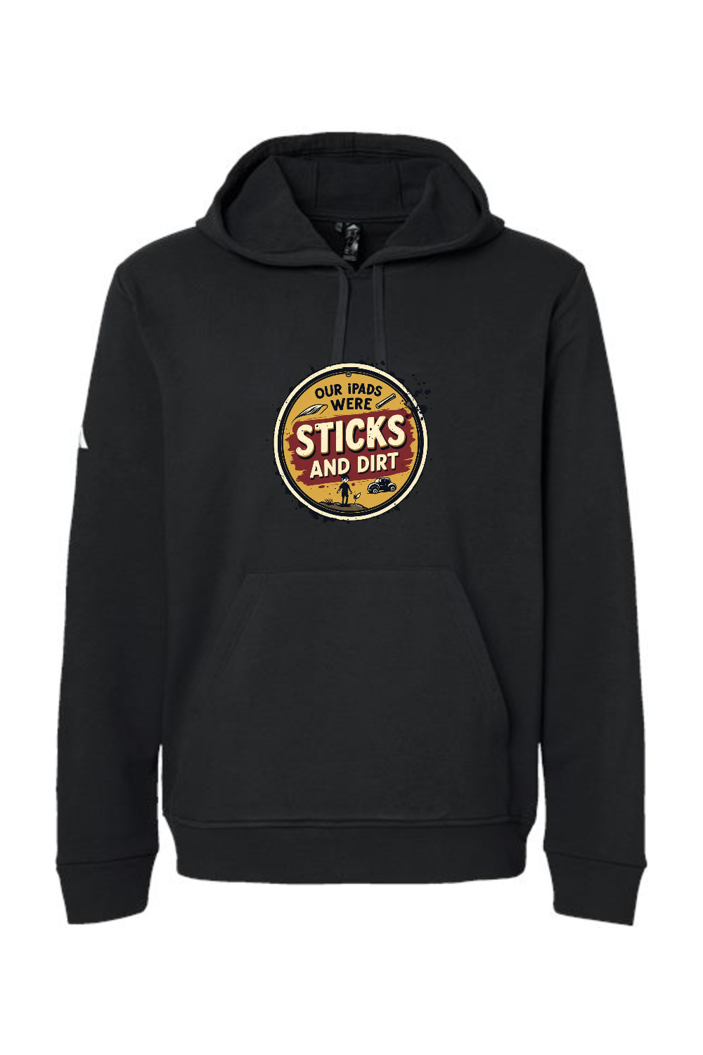 Adidas Fleece Hooded Sweatshirt: Sticks and Dirt