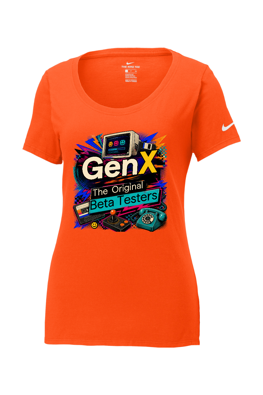 Nike Ladies Core Cotton Scoop Neck Tee: Gen X The Original Beta Testers