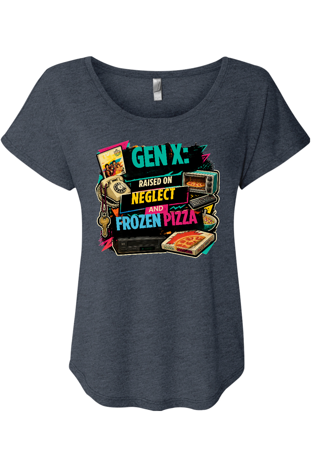 GEN X Raised on neglect and frozen pizza Women's Triblend Dolman Tee