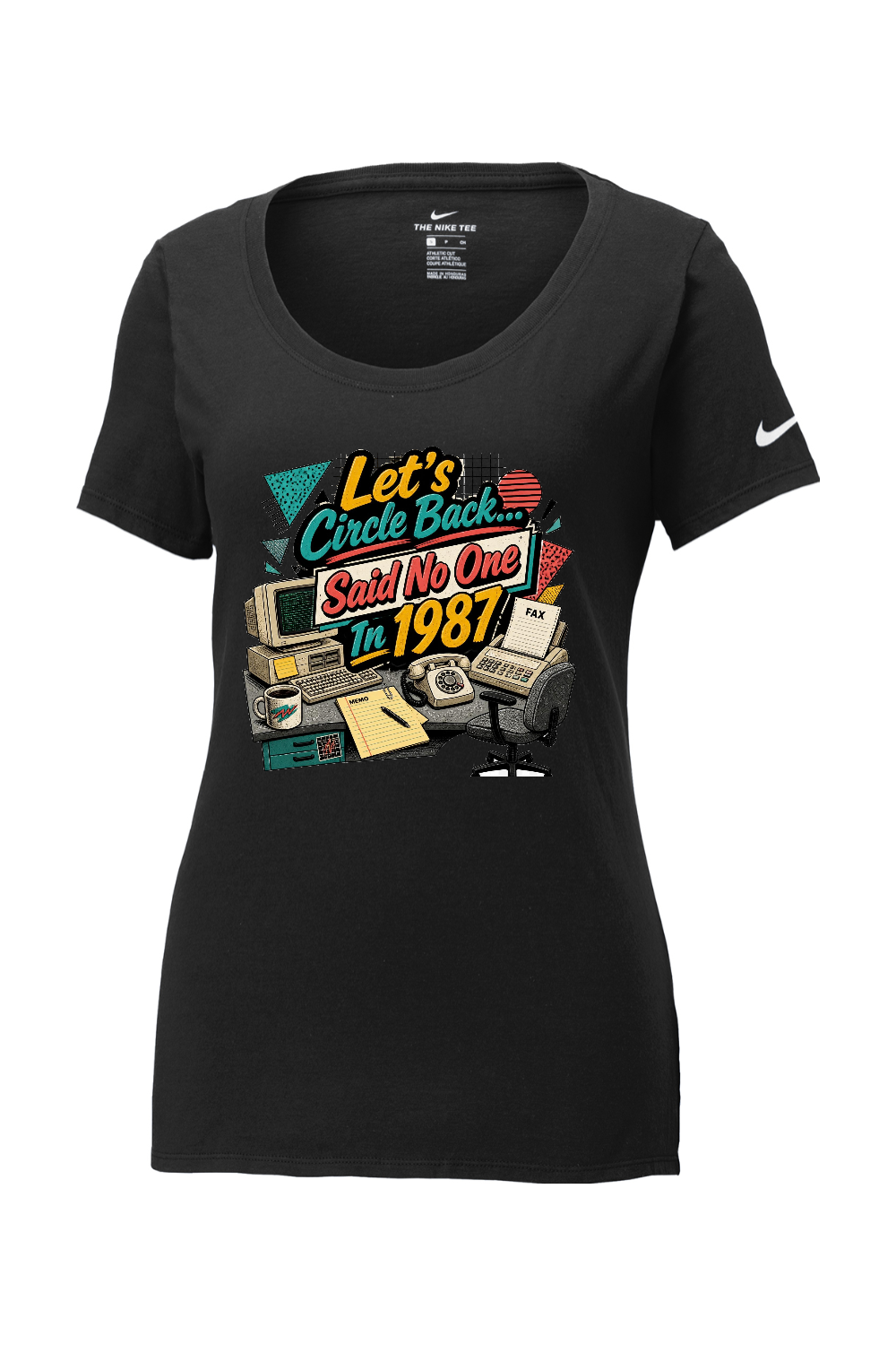 Nike Ladies Core Cotton Scoop Neck Tee: Let's Circle Back... Said No One In 1987