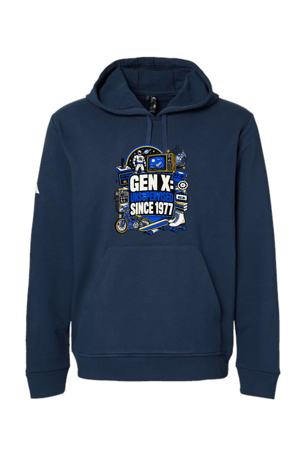 Adidas Fleece Hooded Sweatshirt: GEN X UNSUPERVISED SINCE 1977