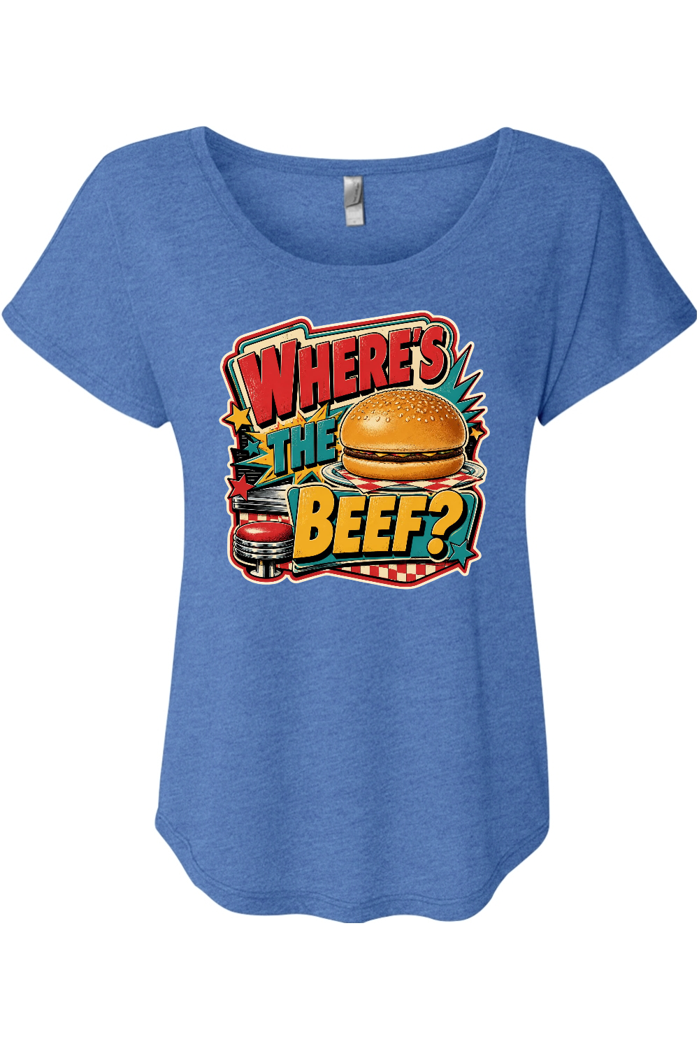 WHERE’S THE BEEF Women's Triblend Dolman Tee