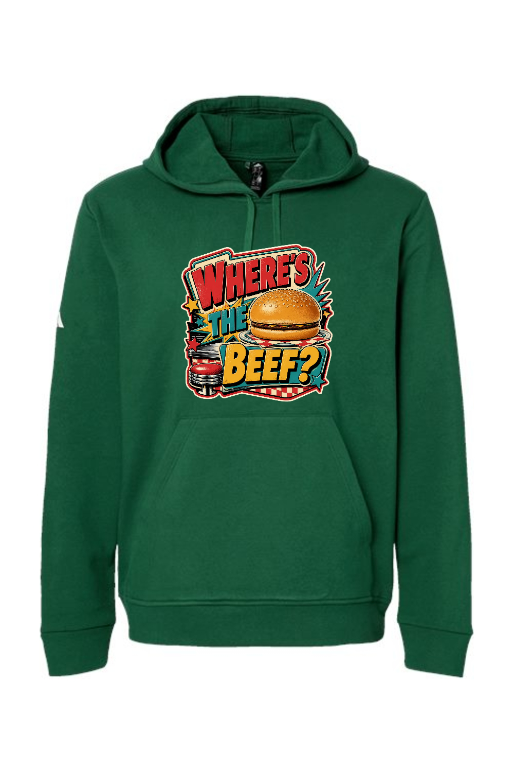 Adidas Fleece Hooded Sweatshirt: WHERE’S THE BEEF
