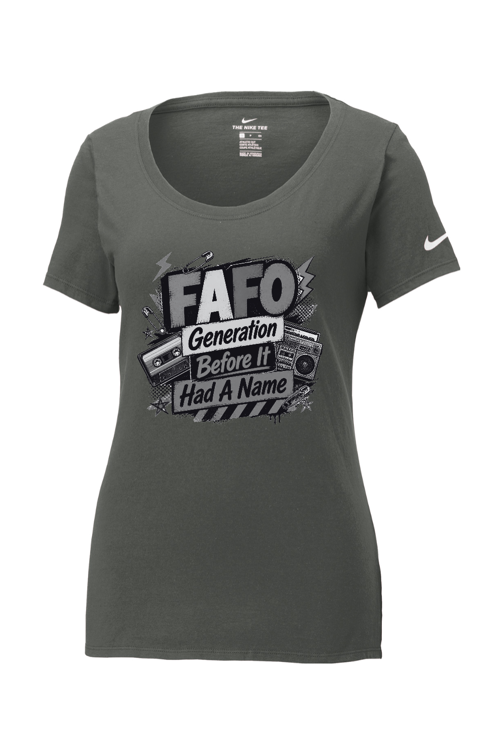 Nike Ladies Core Cotton Scoop Neck Tee: FAFO Generation Before It Had A Name