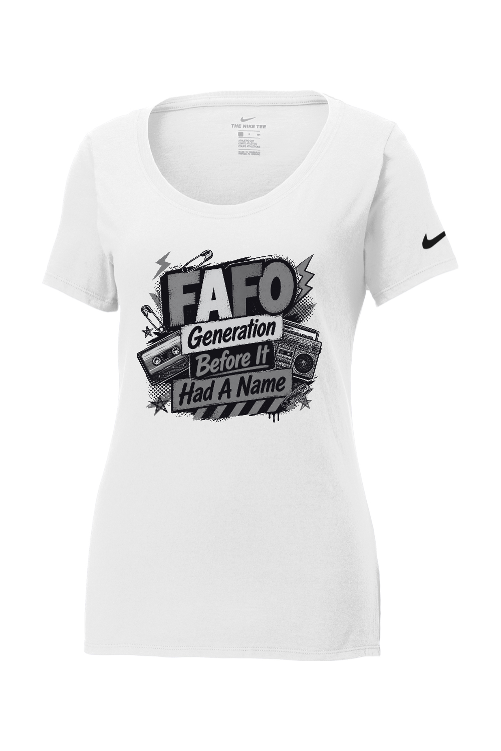 Nike Ladies Core Cotton Scoop Neck Tee: FAFO Generation Before It Had A Name