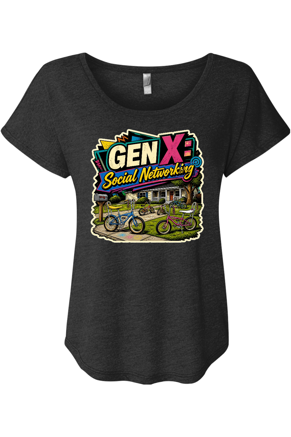 GEN X Social Networking Women's Triblend Dolman Tee