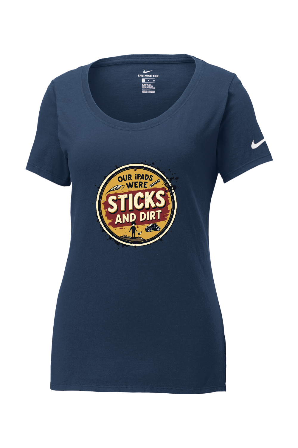 Nike Ladies Core Cotton Scoop Neck Tee: Sticks and Dirt