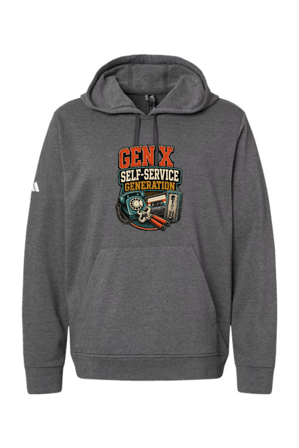 Adidas Fleece Hooded Sweatshirt: GEN X Self Service Generation