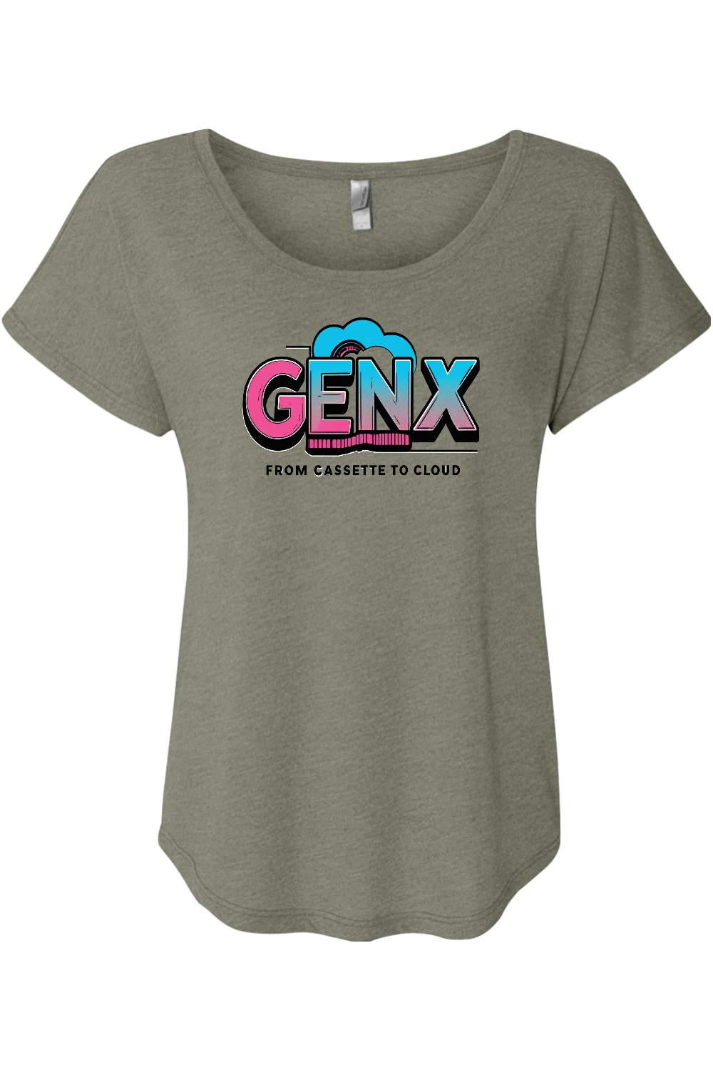 GENX-From Cassette To Cloud Women's Triblend Dolman Tee