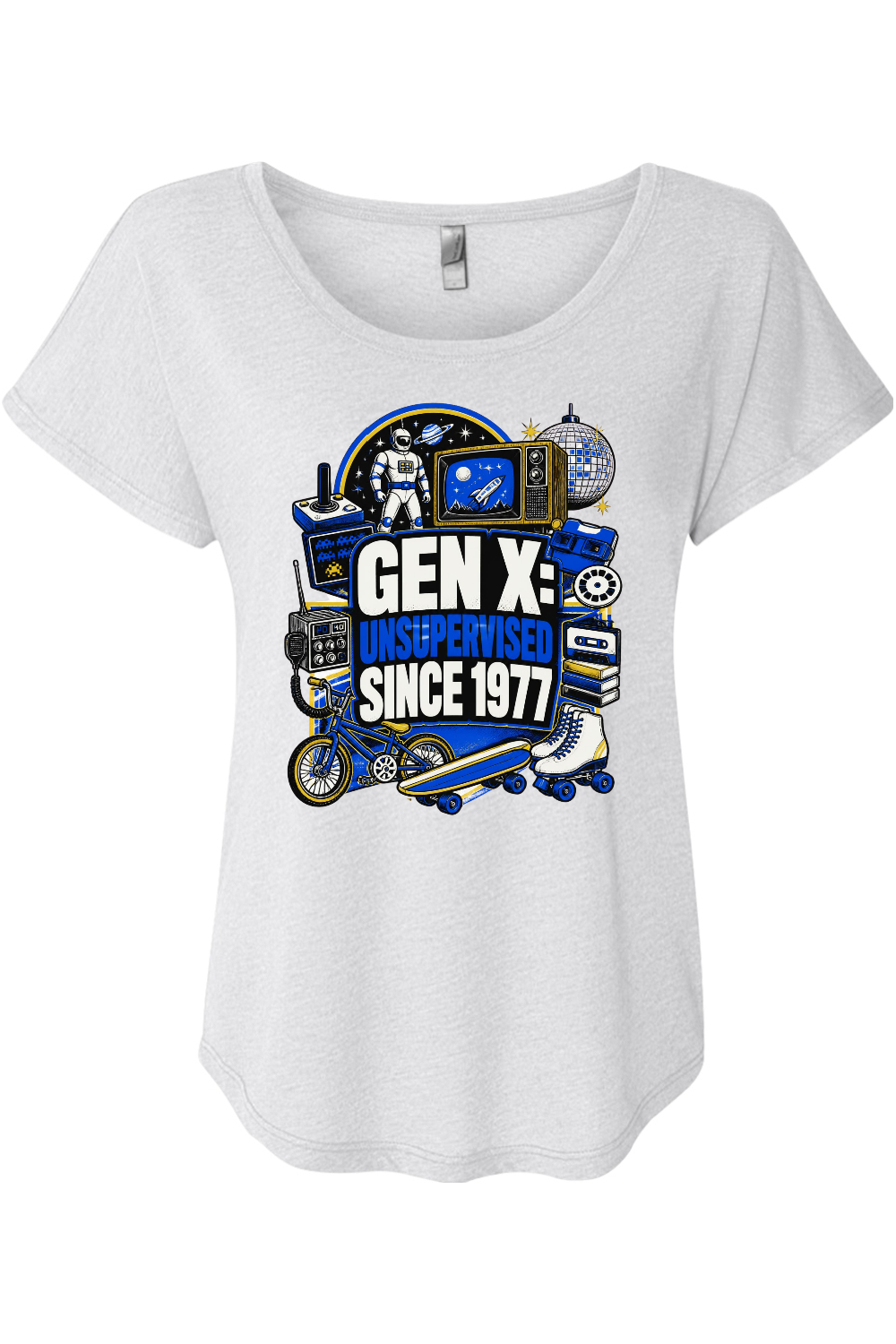 GEN X UNSUPERVISED SINCE 1977 Women's Triblend Dolman Tee