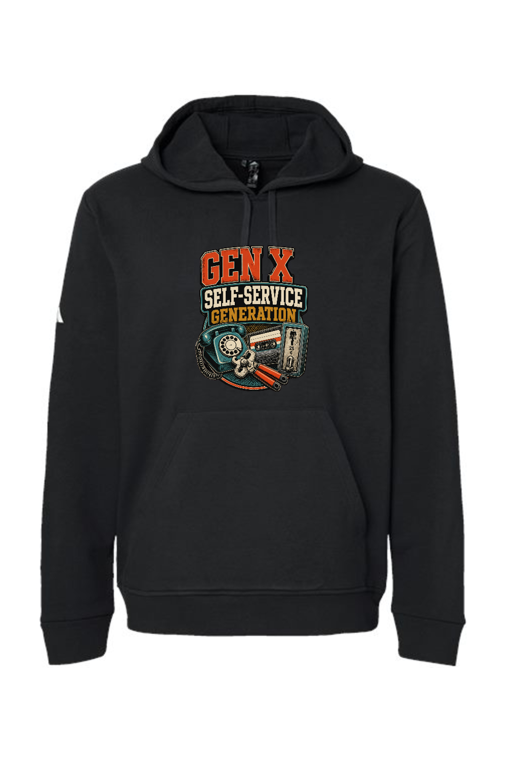 Adidas Fleece Hooded Sweatshirt: GEN X Self Service Generation