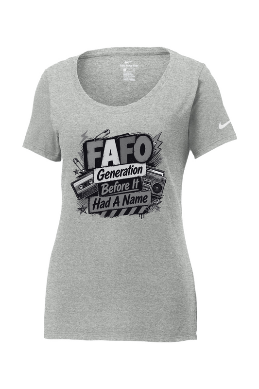 Nike Ladies Core Cotton Scoop Neck Tee: FAFO Generation Before It Had A Name