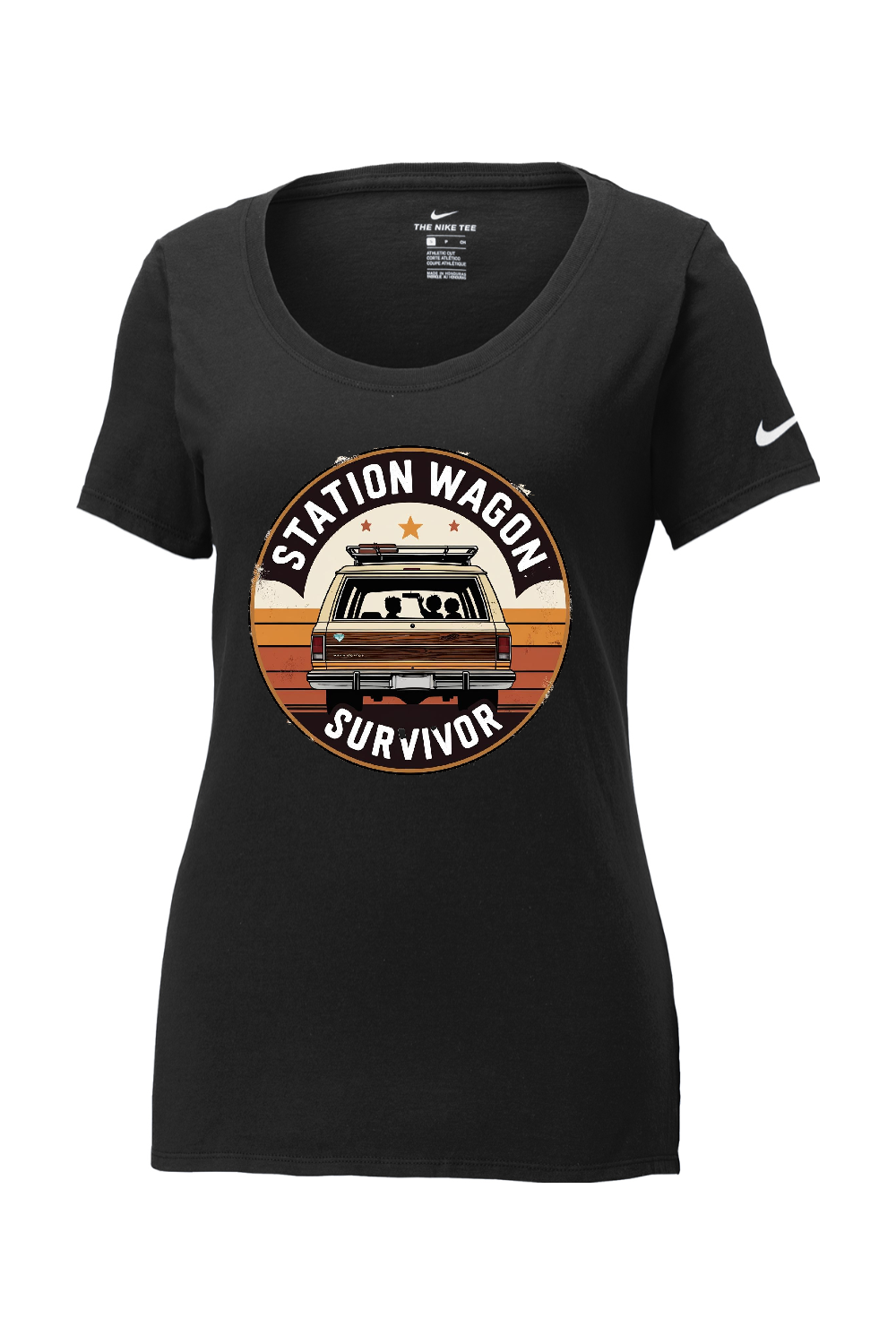 Nike Ladies Core Cotton Scoop Neck Tee: Station Wagon Survivor