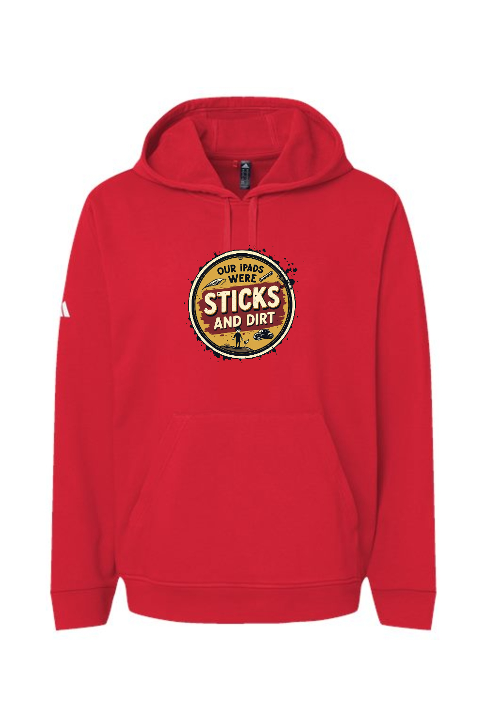 Adidas Fleece Hooded Sweatshirt: Sticks and Dirt