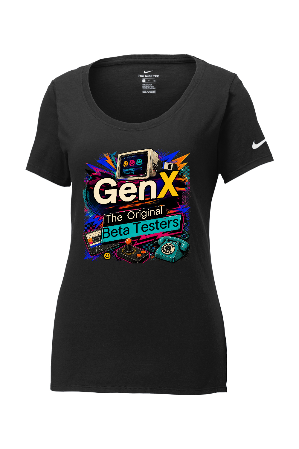 Nike Ladies Core Cotton Scoop Neck Tee: Gen X The Original Beta Testers