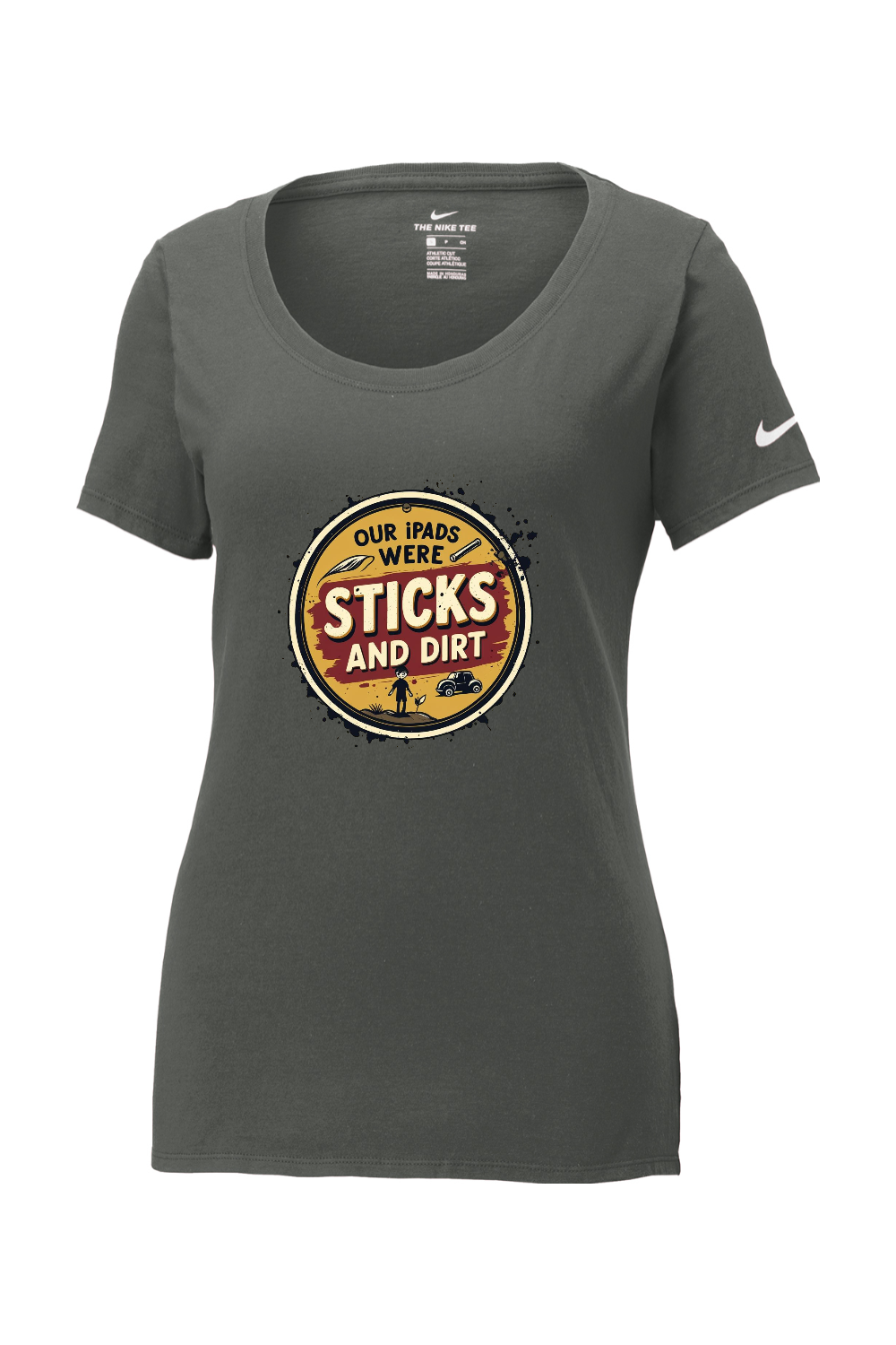 Nike Ladies Core Cotton Scoop Neck Tee: Sticks and Dirt