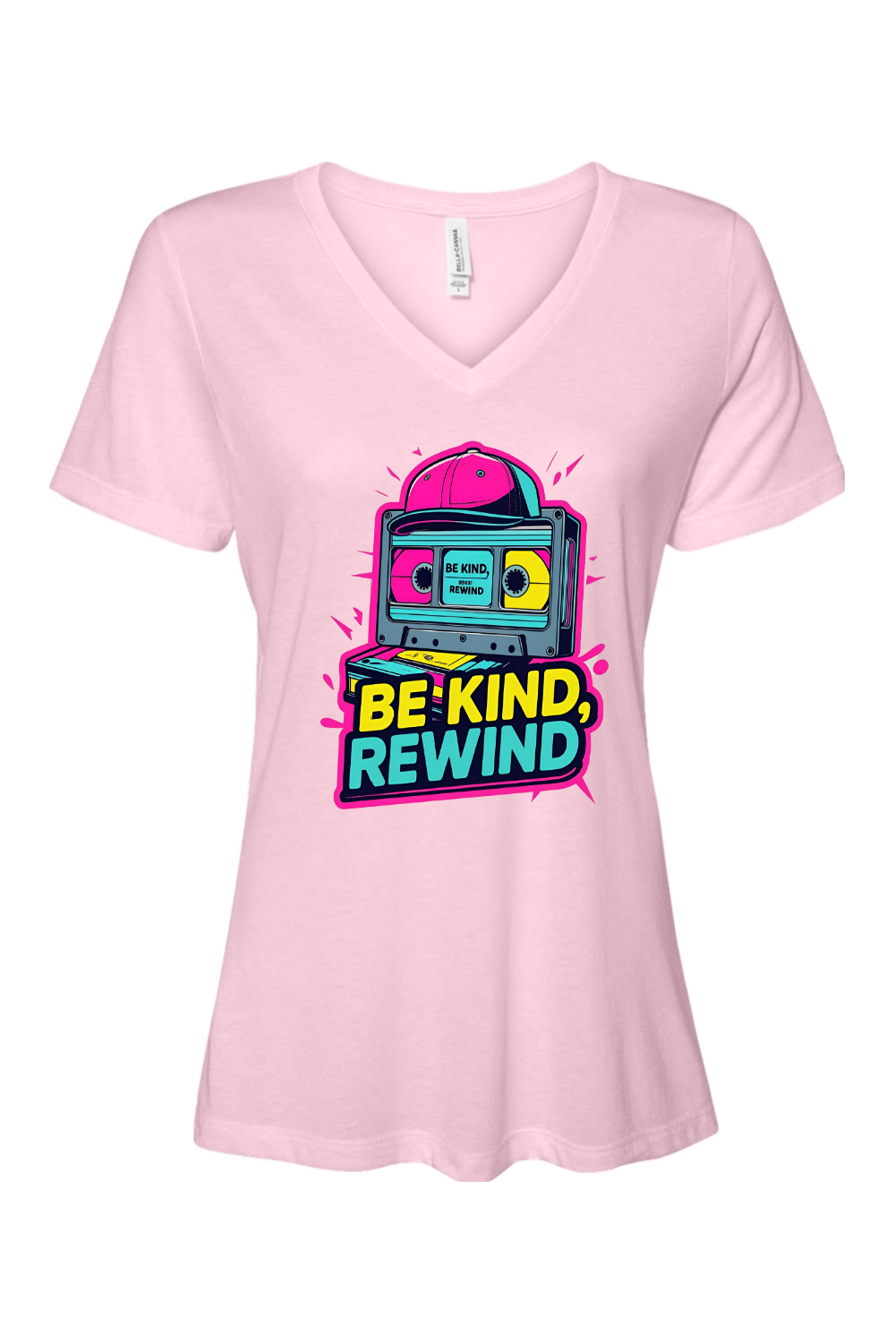 Relaxed Fit Women's V-Neck T-Shirt - Be Kind Rewind