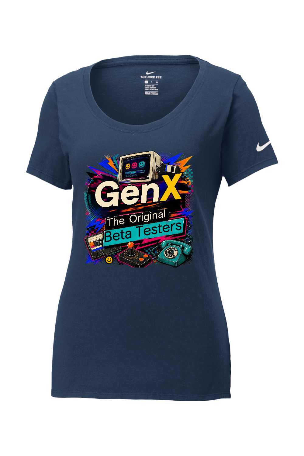Nike Ladies Core Cotton Scoop Neck Tee: Gen X The Original Beta Testers