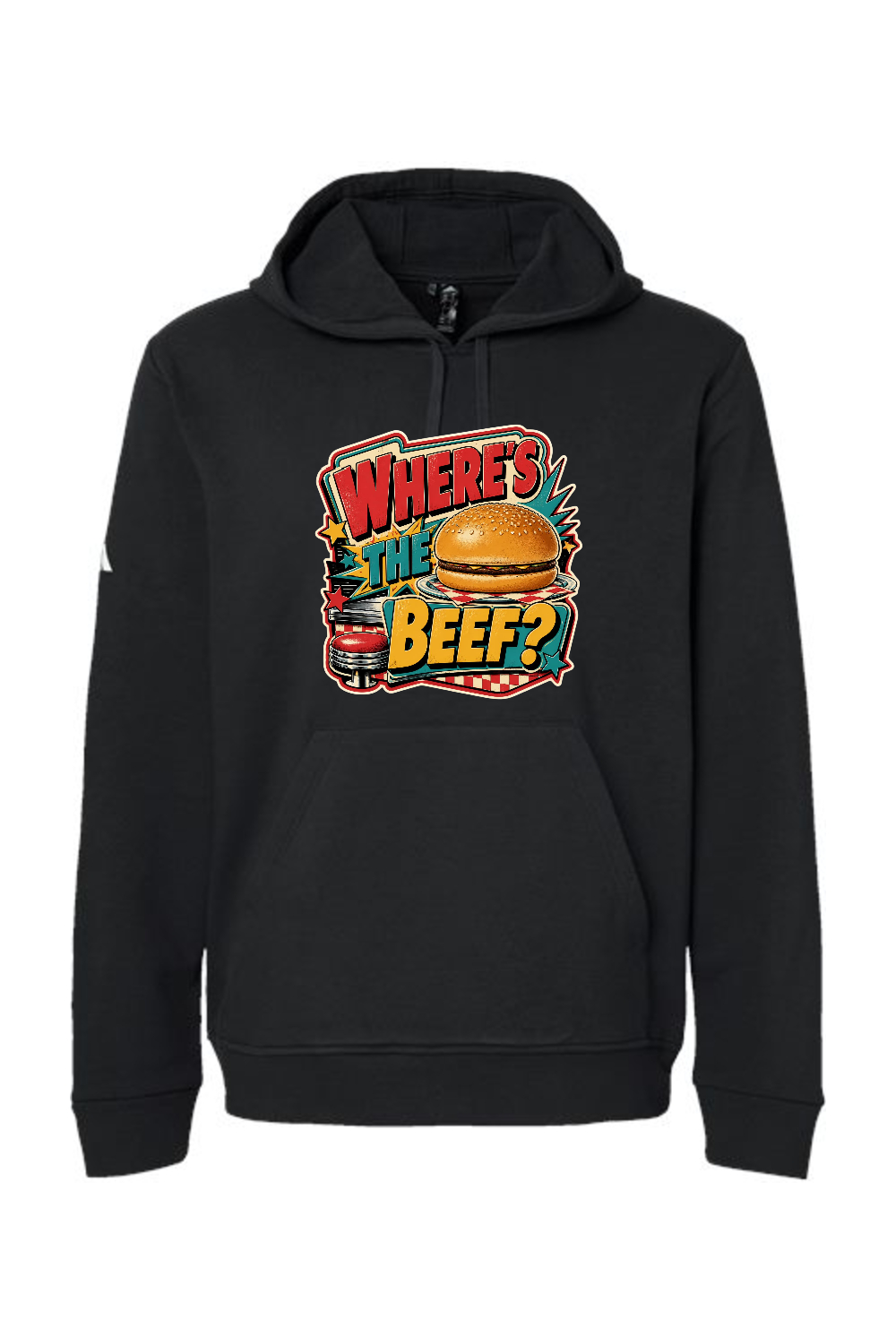 Adidas Fleece Hooded Sweatshirt: WHERE’S THE BEEF