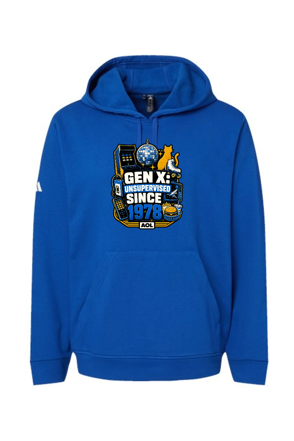 Adidas Fleece Hooded Sweatshirt: GEN X UNSUPERVISED SINCE 1978