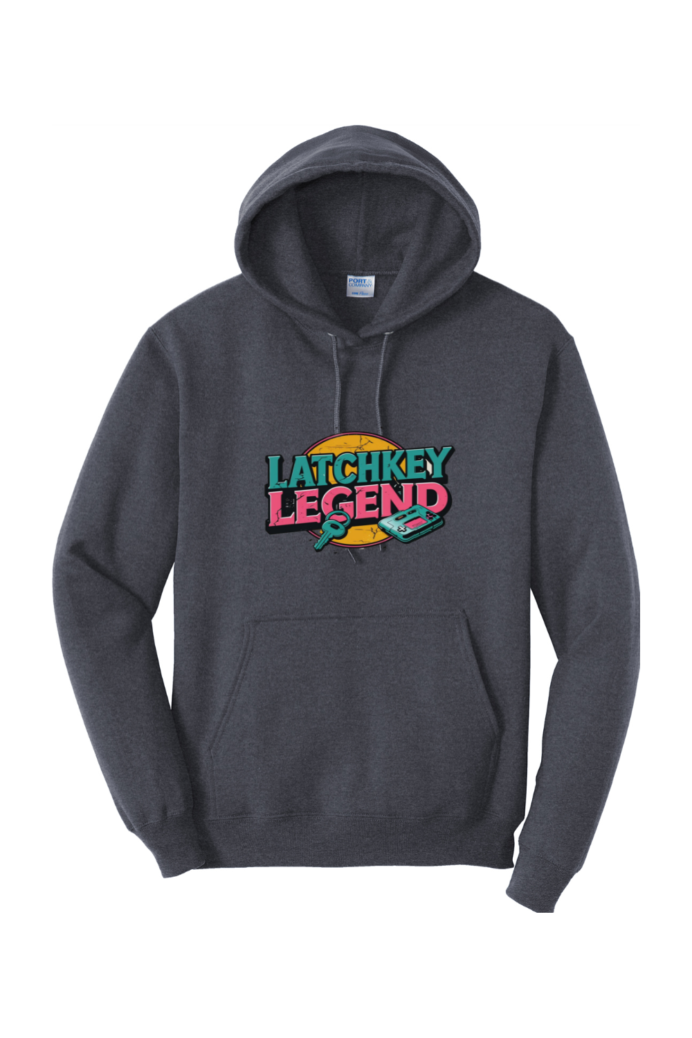 Fleece Pullover Hoodie - Vintage Wordmark Logo for Latchkey Legend