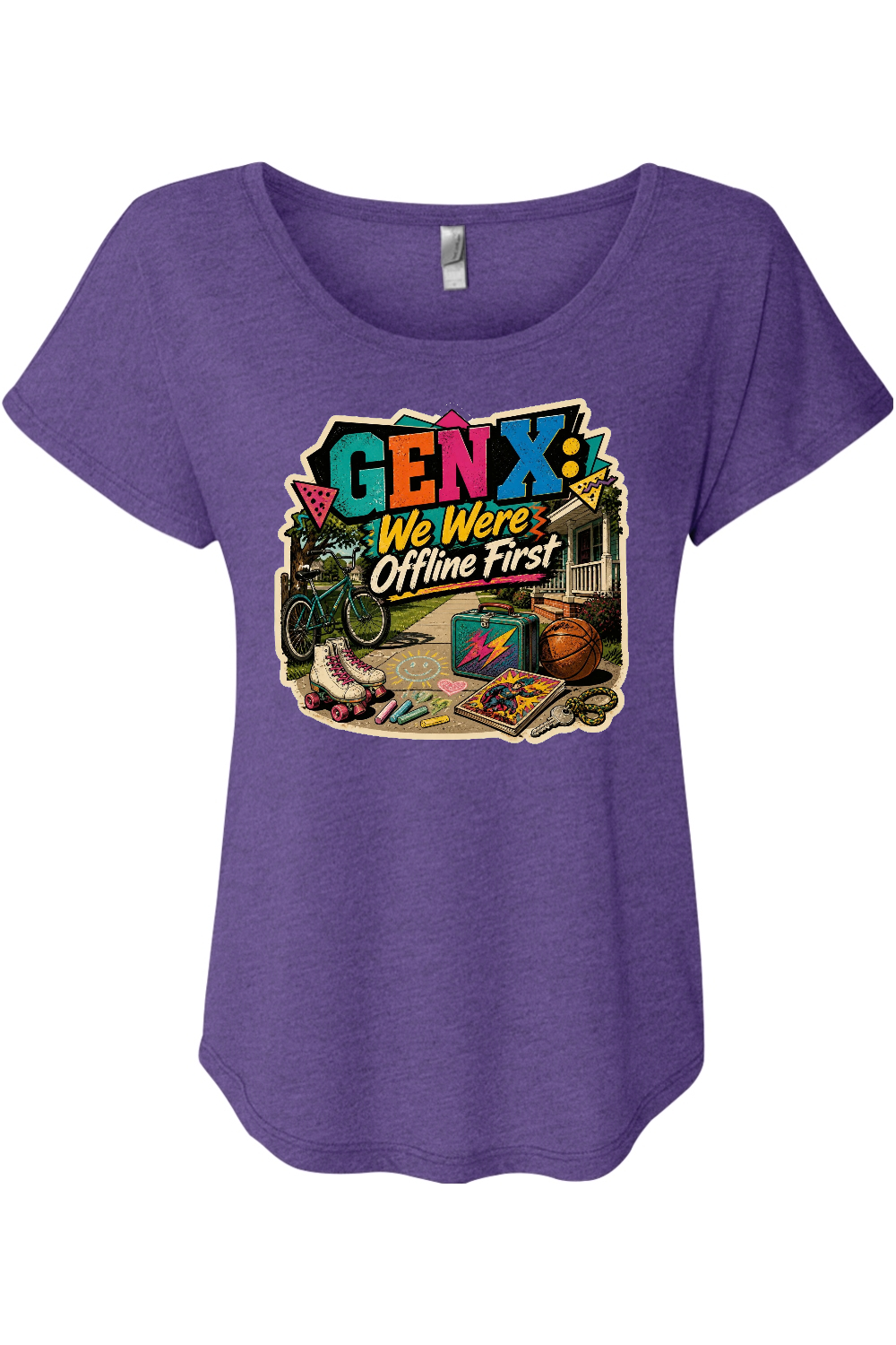 GEN X We Were Offline First Women's Triblend Dolman Tee