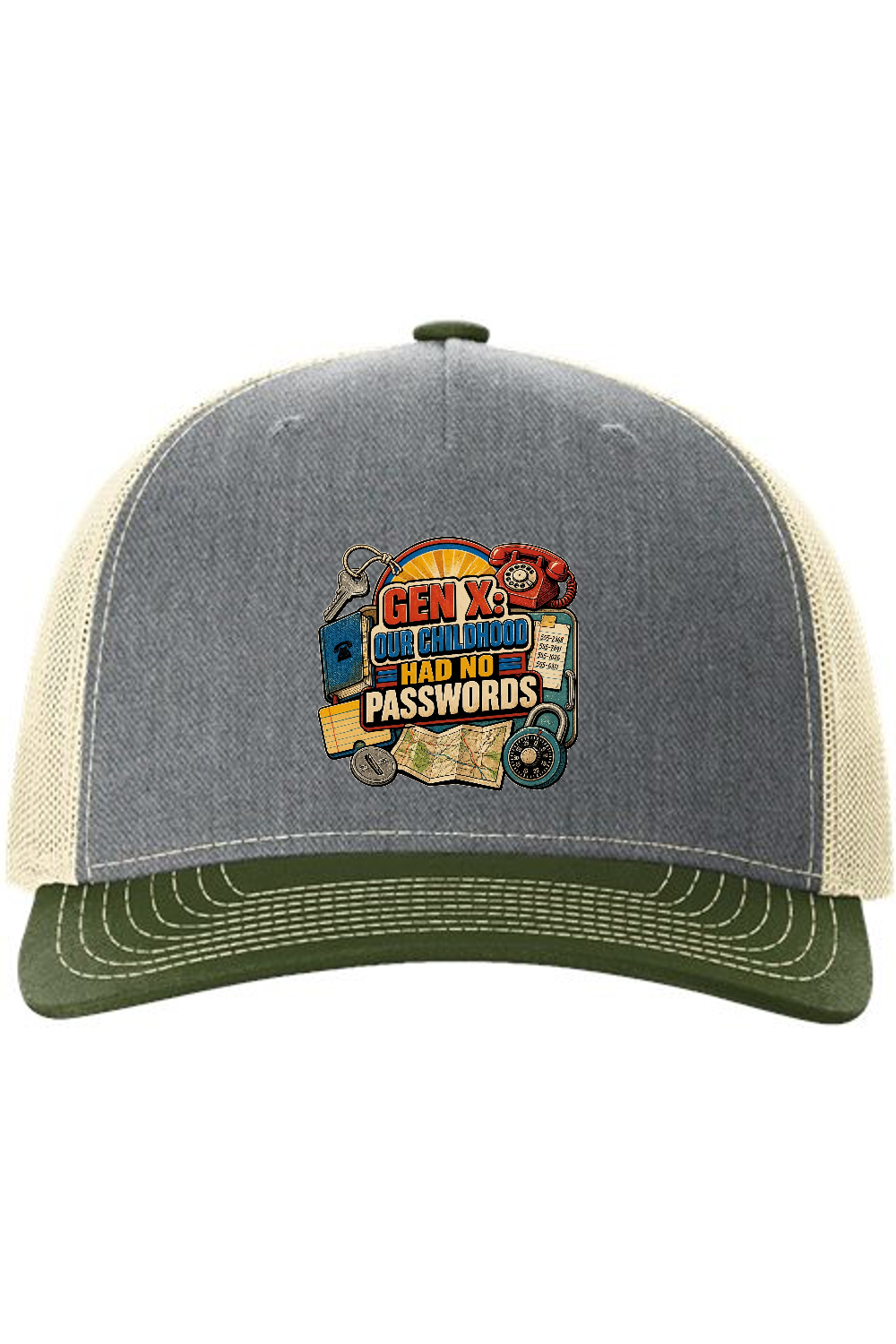 Richardson Trucker Cap: GEN X Our Childhood Had No Passwords